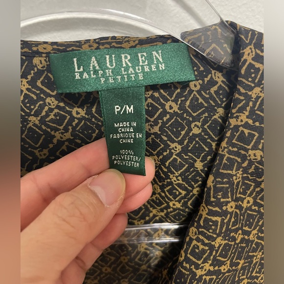 Ralp Lauren Ruffle Trim, Tie Waist, Puff Sleeve Shirt Size P/M - Picture 5 of 5